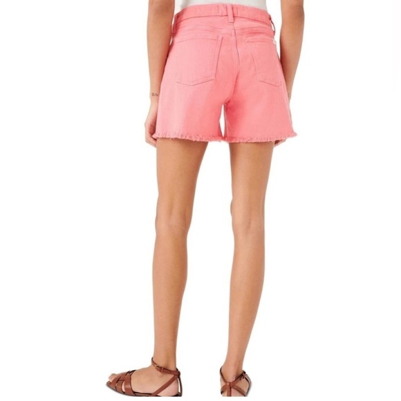 JEN7 by 7 For All Mankind Pink Frayed Hem Denim Shorts - Picture 2 of 10